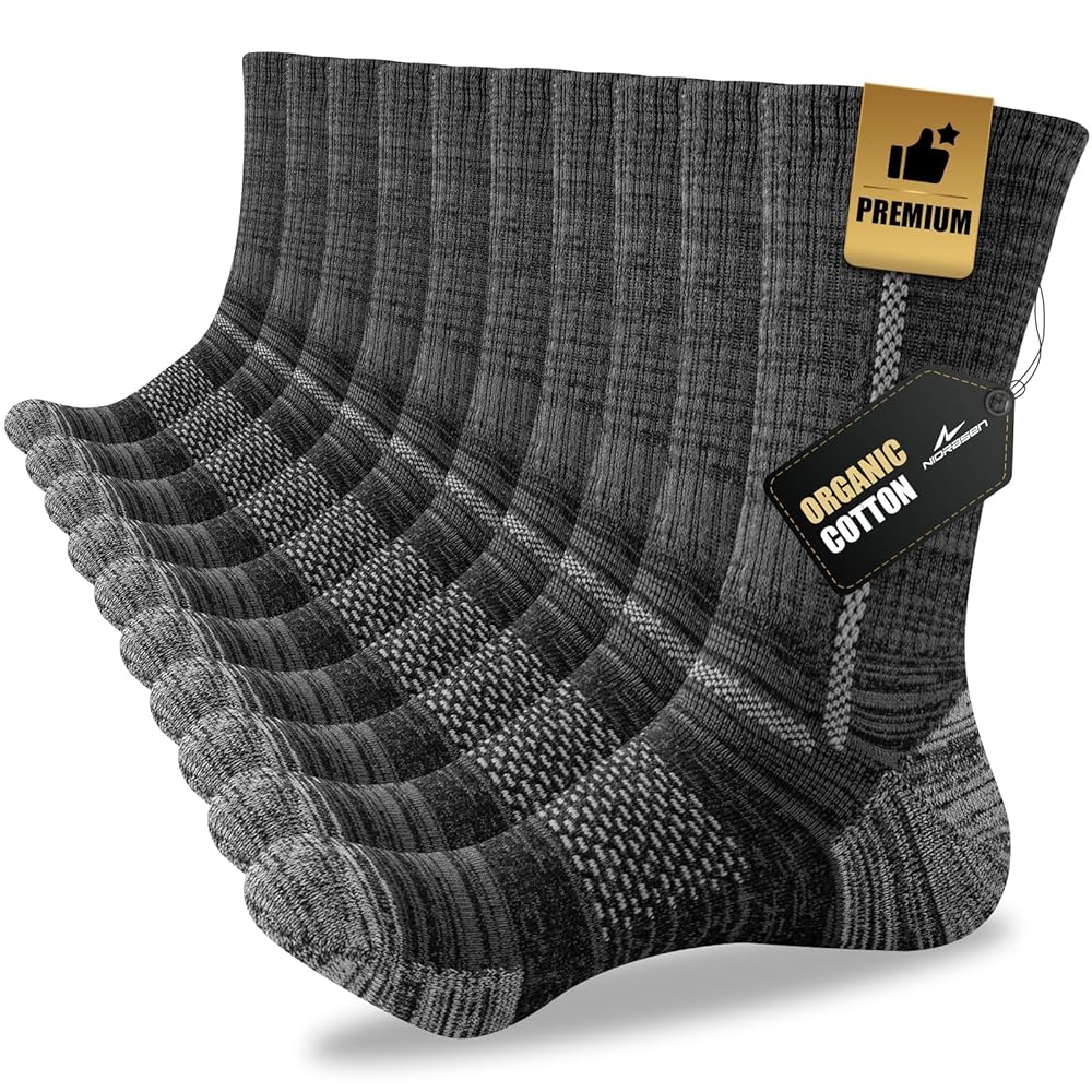 Amazon.com: Niorasen Men's Cotton Crew Work Socks, 5 Pairs